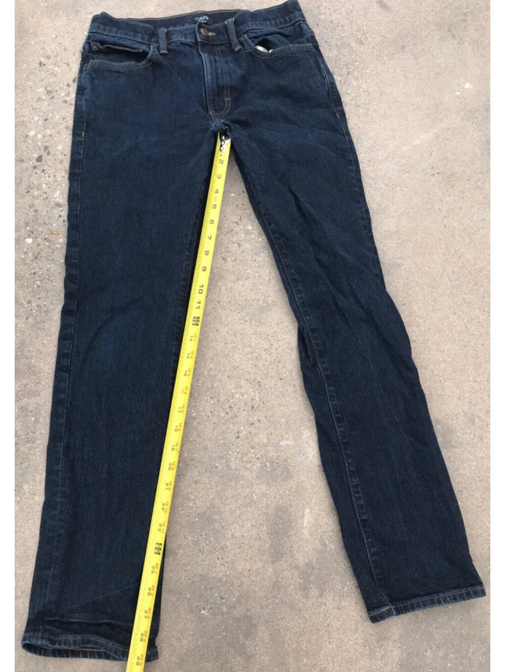 J Crew Flex Straight Jeans Mens 30x30 Blue Stretch Denim Dark Wash Clean Look
